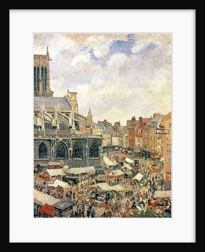 The Market Surrounding the Church of Saint-Jacques, Dieppe, 1901 by Camille Pissarro