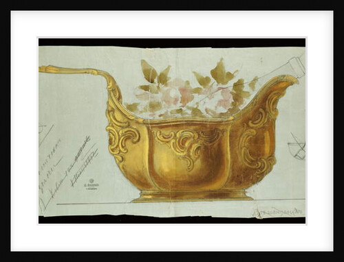 Large metal kovsh in the Louis XV style, House of Carl Faberge by Carl Fabergé