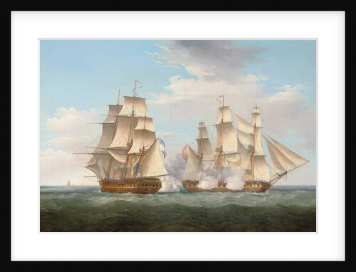 H.M.S. Ethalion in action with the Spanish frigate Thetis off Cape Finisterre, 16th October 1799, 1800 by Thomas Whitcombe