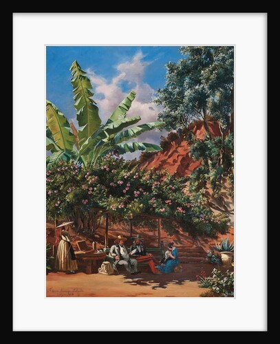 Frances Kennedy Schultze painting under a pergola, Algiers, 1843 by Frances Kennedy Schultze