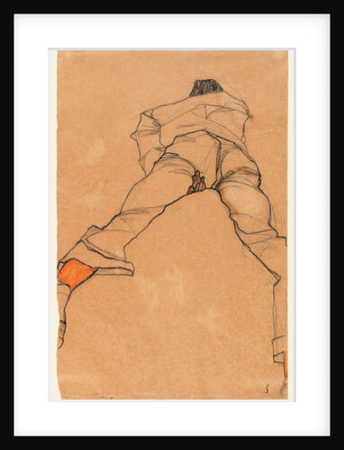 Man lying on his stomach, 1910 by Egon Schiele