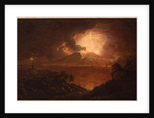 A view of Vesuvius Erupting by Night by Joseph Wright of Derby