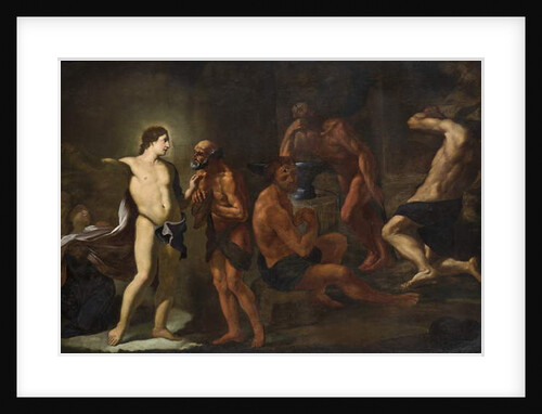 Apollo in the forge of Vulcan by Andrea (circle of) Sacchi