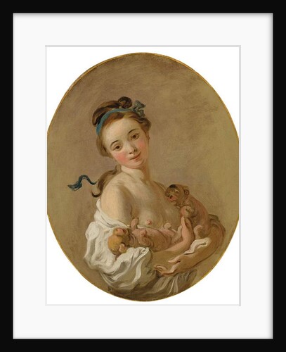Young Girl holding Two Puppies, c.1770 by Jean-Honore Fragonard