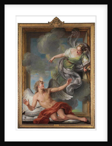 Painting Awakening Sleeping Genius by Charles Antoine Coypel
