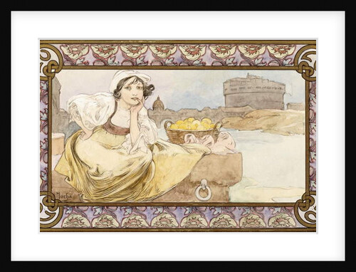 Italian Girl, 1900 by Alphonse Marie Mucha