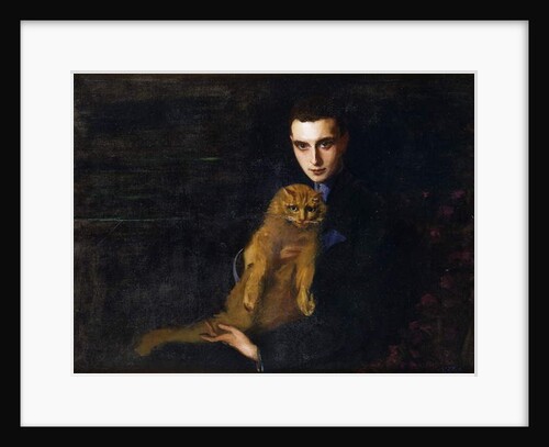 Portrait of Erte with Misha, c. 1915 by Mary (1874-1945) Eristoff-Kazak