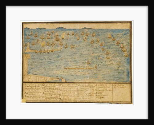 A topographical depiction of the Battle of Leghorn, c.1653 by Alfonso the Younger Parigi