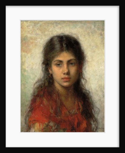 Girl with a Red Shawl, by Alexei Alexevich Harlamoff