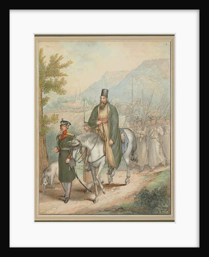 Russian Soldiers Accompanying a Priest on Horseback, by Georg Emanuel Opitz