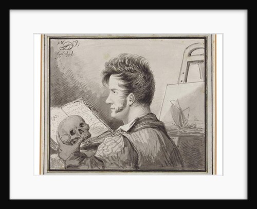 Self-portrait as a Young Man with Skull, by Alexander (1777-1832) Orlowski