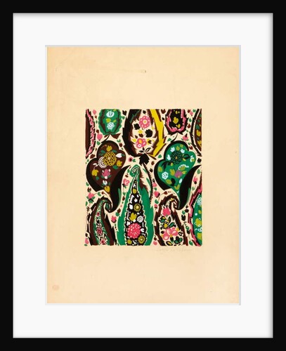 Textile design with flowers and leaves by Sergei Vasil'evich Chekhonin