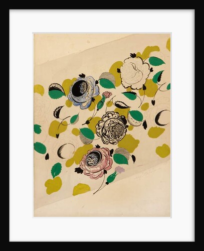 Textile design with roses, by Sergei Vasil'evich Chekhonin