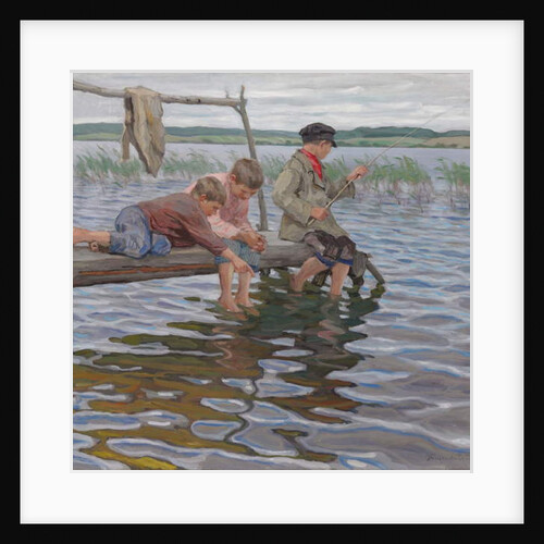 Boys Fishing off a Pier by Nikolai Petrovich Bogdanov-Belsky