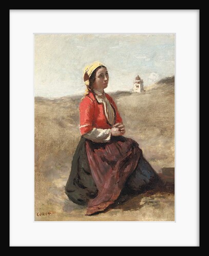 The Breton in Prayer by Jean Baptiste Camille Corot