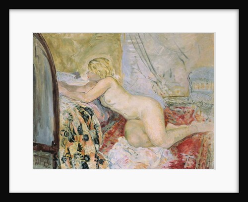 Nude Lying Against a Bed, by Henri Lebasque