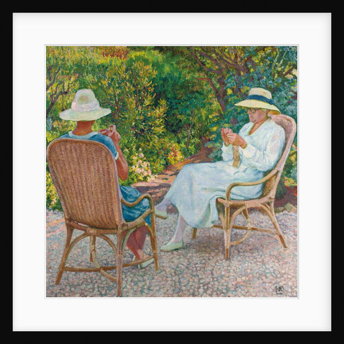 Maria and Elisabeth van Rysselberghe Knitting in the Garden, c.1912 by Theo van Rysselberghe