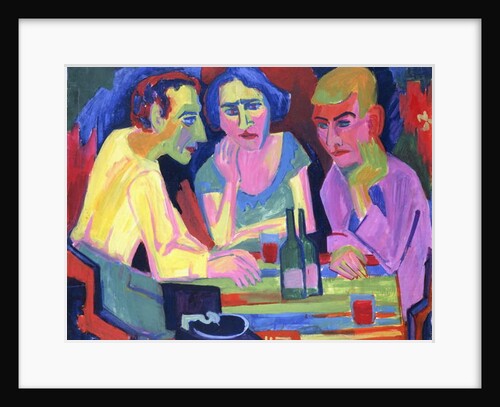 Three People at a Table, 1924 by Hermann Scherer