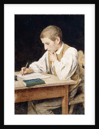 Writing Boy, 1902 by Albert Anker