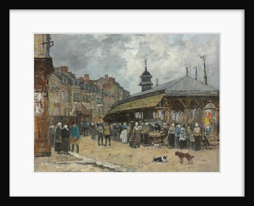 Market at Trouville; Marche a Trouville, 1878 by Eugene Louis Boudin