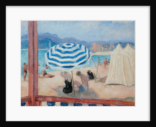Cannes, Blue Parasol and Tents; Cannes, Parasol Bleu et Tentes by Henri Lebasque