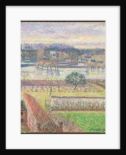 View from my Window, Flooding, Evening, Eragny; Vue de ma fenetre, inondation, effet de soir, Eragny, 1893 by Camille Pissarro