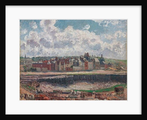 Horses and Carts in Front of the Fishing Harbour, Dieppe, at Low Tide; Chevaux et charrettes devant la darse de peche, Dieppe, maree basse, 1902 by Camille Pissarro