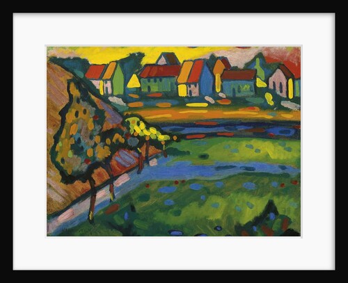 Bavarian Village with Field; Bayerisches Dorf mit Feld, 1908 by Wassily Kandinsky
