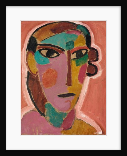 Mystical Head: Woman's Head on a Red Background, c. 1917 by Alexej von Jawlensky