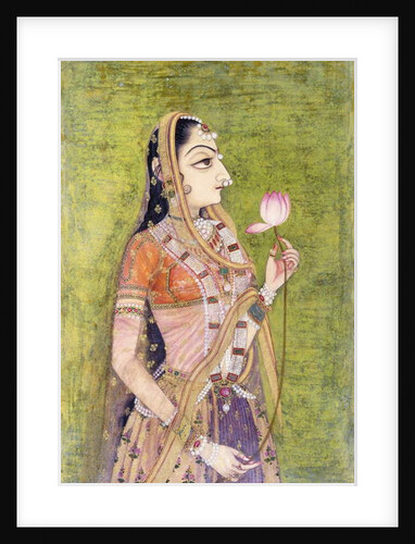 Portrait of a Lady Holding a Lotus, c. 1740-1750 by Indian School