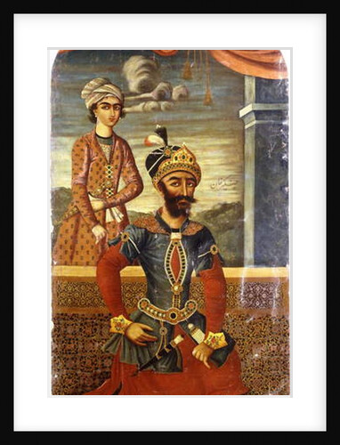 Portrait of Genghis Khan, with a Youth in Attendance, c.1803-4 by Ali Mihr