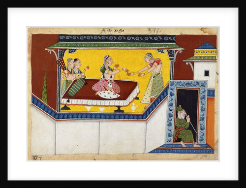 Kaikeyi, King Dasaratha's Second Queen, Rewarding the Hunchback Maidservant Manthara, c.1690-1700 by Indian School