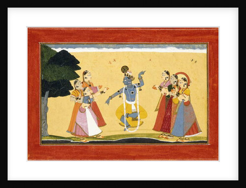 Krishna Dancing Before the Cowgirls as they Clap their Hands, c.1730-1735 by Manaku