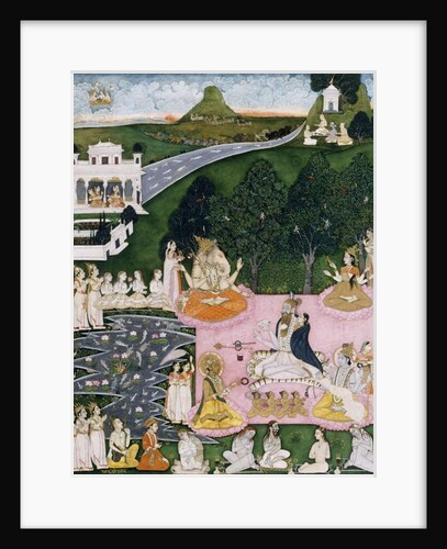 Shiva Seated on a Tiger Skin, Holds Devi Wrapped in a Cloak, c.1760 by Indian School