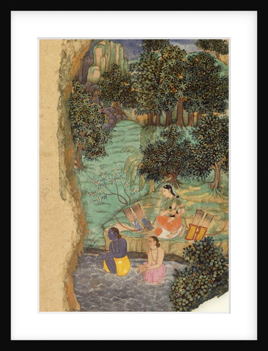 Rama and Lakshmana Offering Water to their Dead Father on the Banks of the Mandakini River, c.1595 by Mughal School