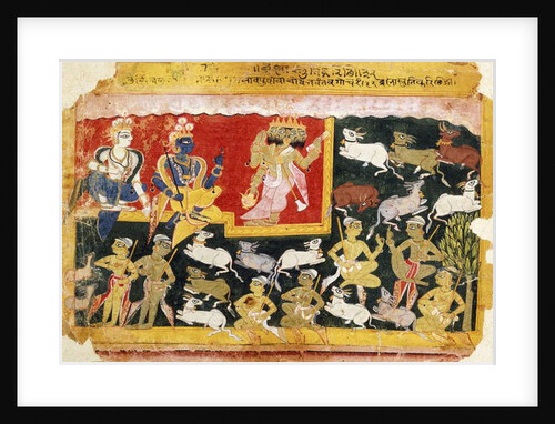 Brahma Offering Homage to Krishna as the Incarnation of Vishnu, c.1540-1575 by Indian School