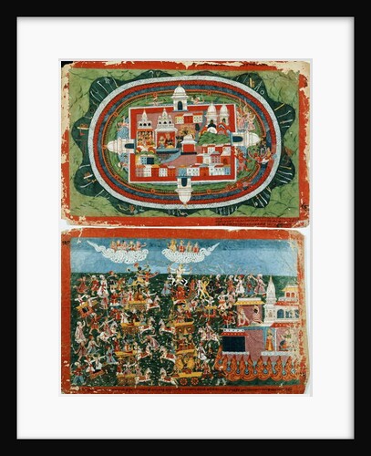 Krishna Attacking the Impregnable Castle of Prag-jyoshita, to Recover the Ear-rings of Aditi, c. 1775 by Nepalese School