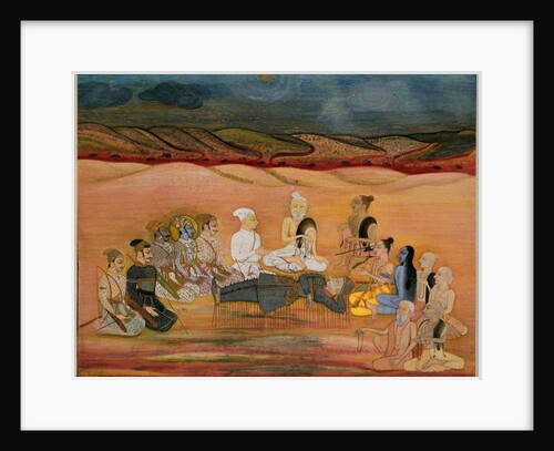 The Death of Bhishma, Mortally Wounded by Arjuna's Numerous Arrows, c.1760-1770 by Indian School