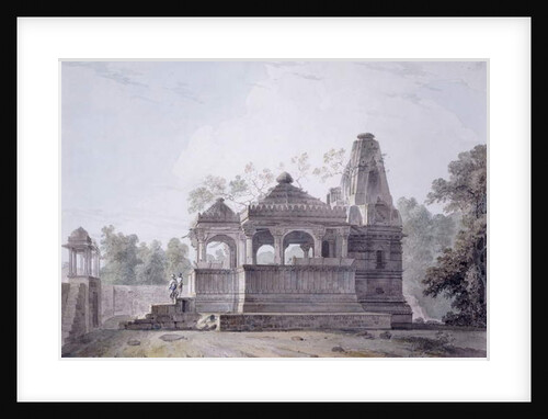 A Hindu Temple in the Fort of Rohtas, Bihar, by Thomas & William (1769-1837) Daniell