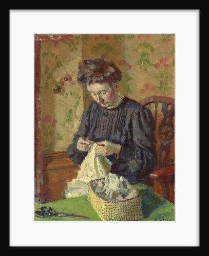 Woman Sewing, c. 1908 by Harold Gilman