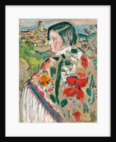 Girl in a shawl, by George Leslie Hunter