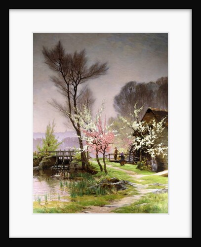 At the Watermill, Spring by Henri Saintain
