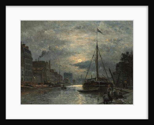 The Saint-Martin Canal at Moonlight; Le Canal Saint-Martin au Clair de Lune, by Stanislas Victor Edouard Lepine