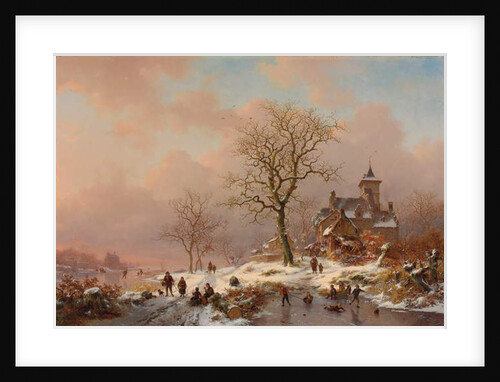 Winter Landscape with Figures Playing on the Ice, 1868 by Frederick Marianus Kruseman