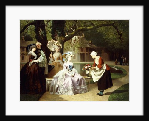 Marie Antoinette and Louis XVI in the Tuileries Garden with Madame Lambale, 1857 by Joseph Caraud