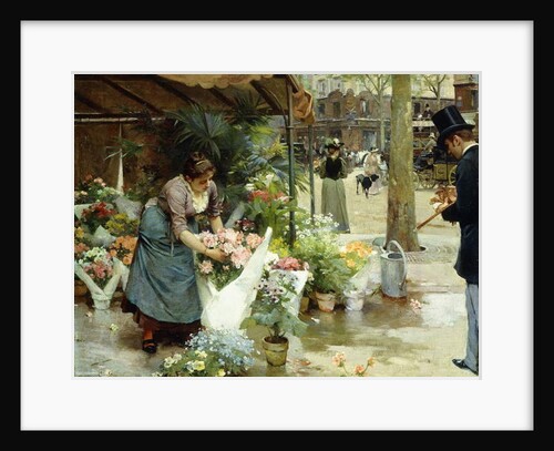 A Flower Market in Paris, 1891 by Louis de Schryver