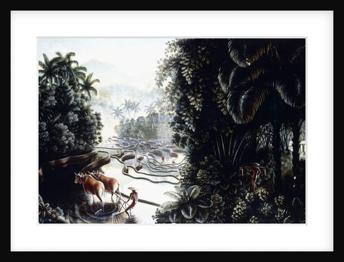 View across the Sawahs to Gunung Agung, c. 1937-1939 by Walter Spies