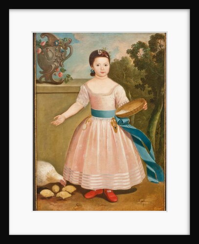 Girl feeding chickens, c.1811-20 by English School