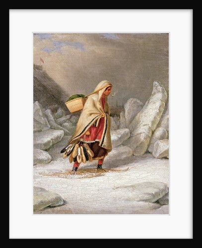 An Indian Woman Wearing Snowshoes by Cornelius Krieghoff