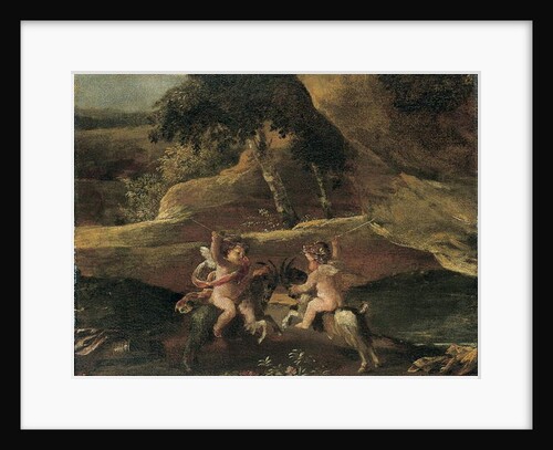 Putti Fighting on Goats by Nicolas Poussin